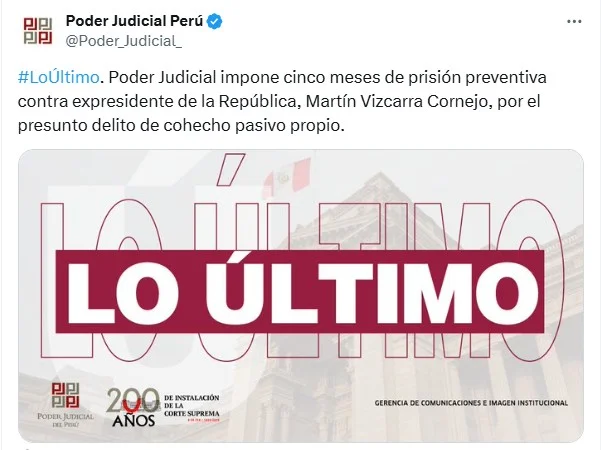 image-53 Poder Judicial dicta cinco meses de prisión preventiva para el expresidente Martín Vizcarra